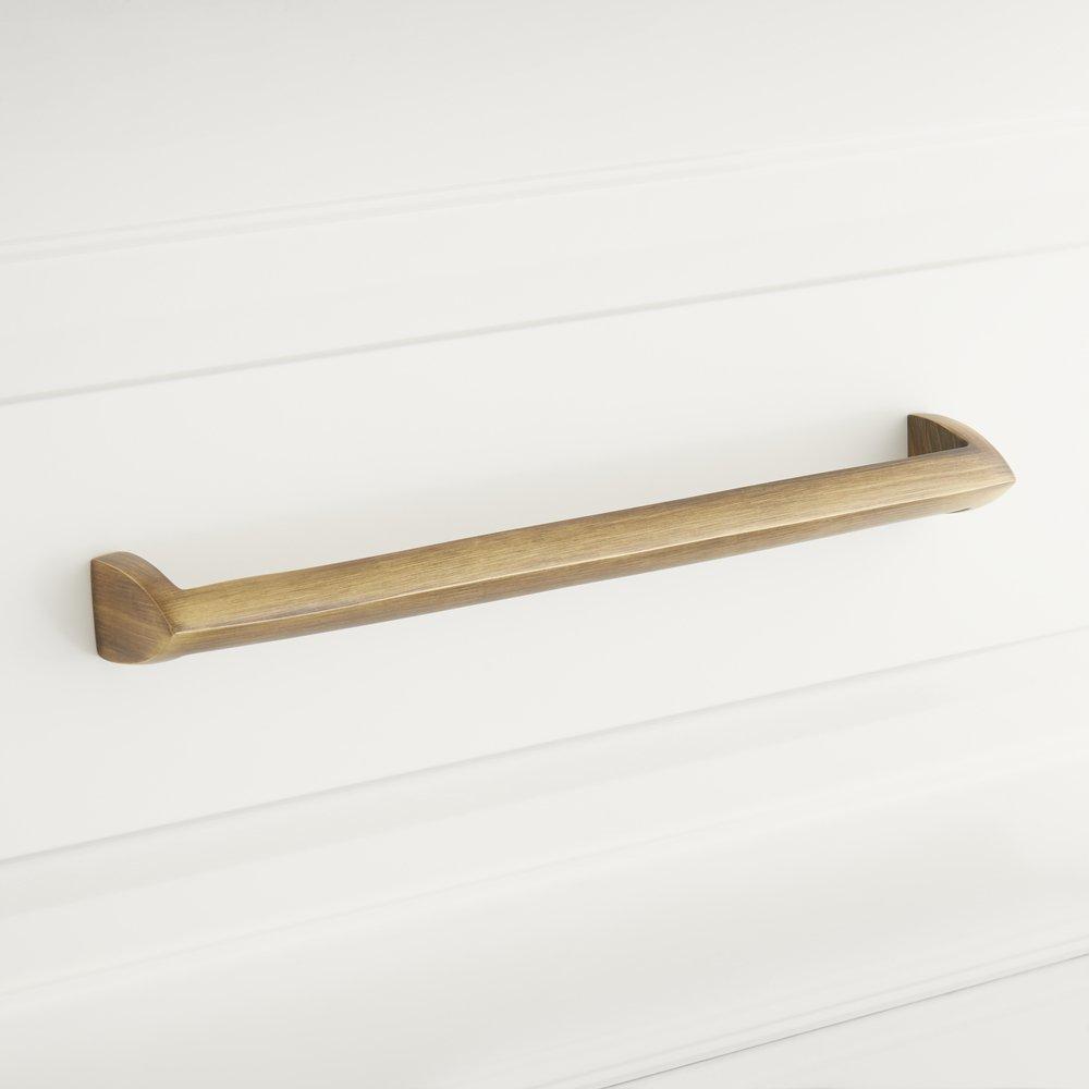 Signature Hardware Antique Brass 8-3/8 in. V-shaped Cabinet Pull 