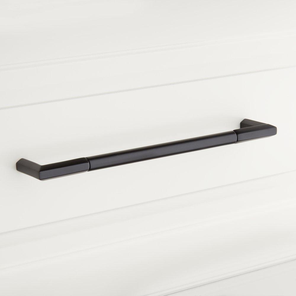 Signature Hardware Satin Black 8-1/2 in. Rectangular Cabinet Pull 