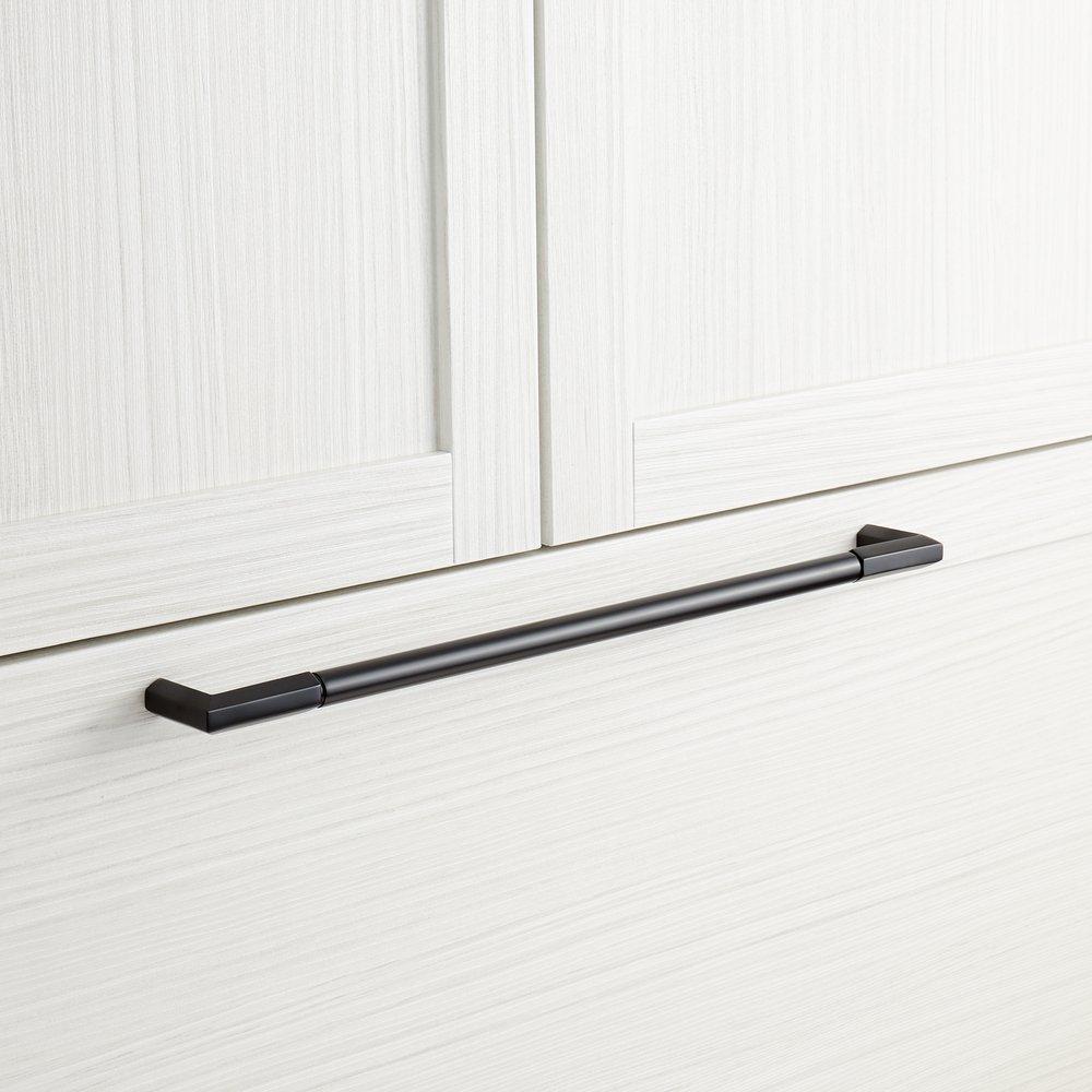 Signature Hardware Matte Black 18-5/8 in. Rectangular Appliance Pull 