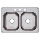 Dayton Satin 33 x 22 in. Stainless Steel Double Bowl Drop-in Kitchen Sink in Satin 