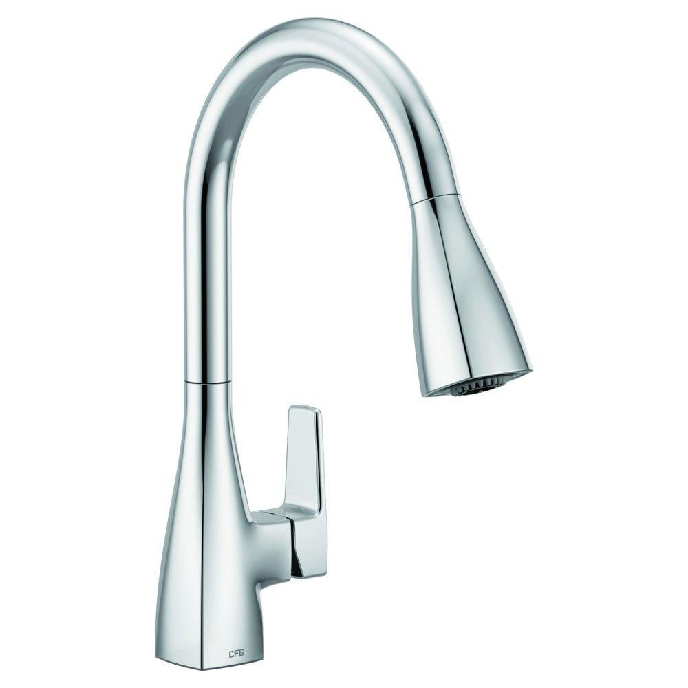 Cleveland Faucet Group Chrome Single Handle Pull Down Kitchen Faucet 
