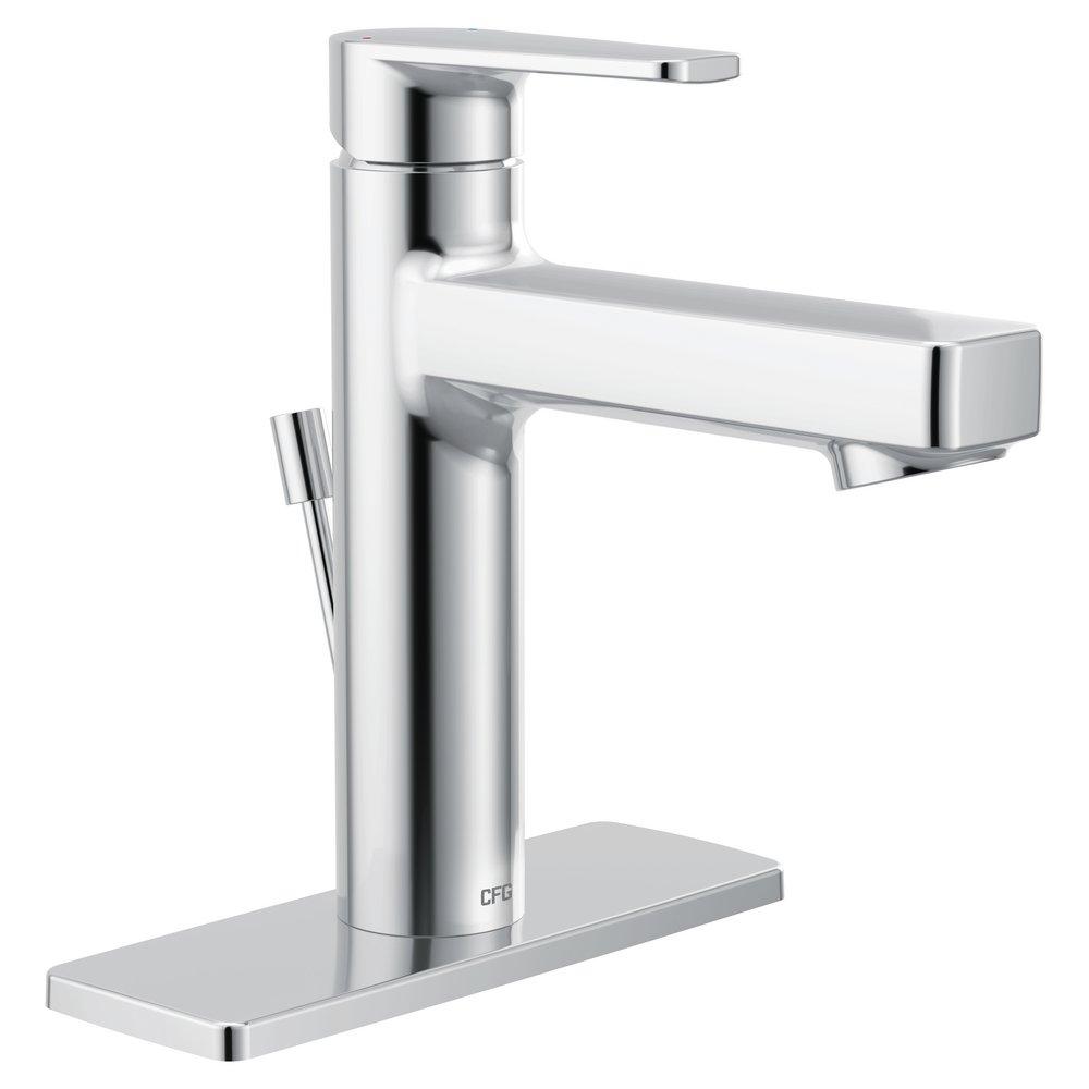 Cleveland Faucet Group Chrome Single Handle Centerset Bathroom Sink Faucet Lever Handle 