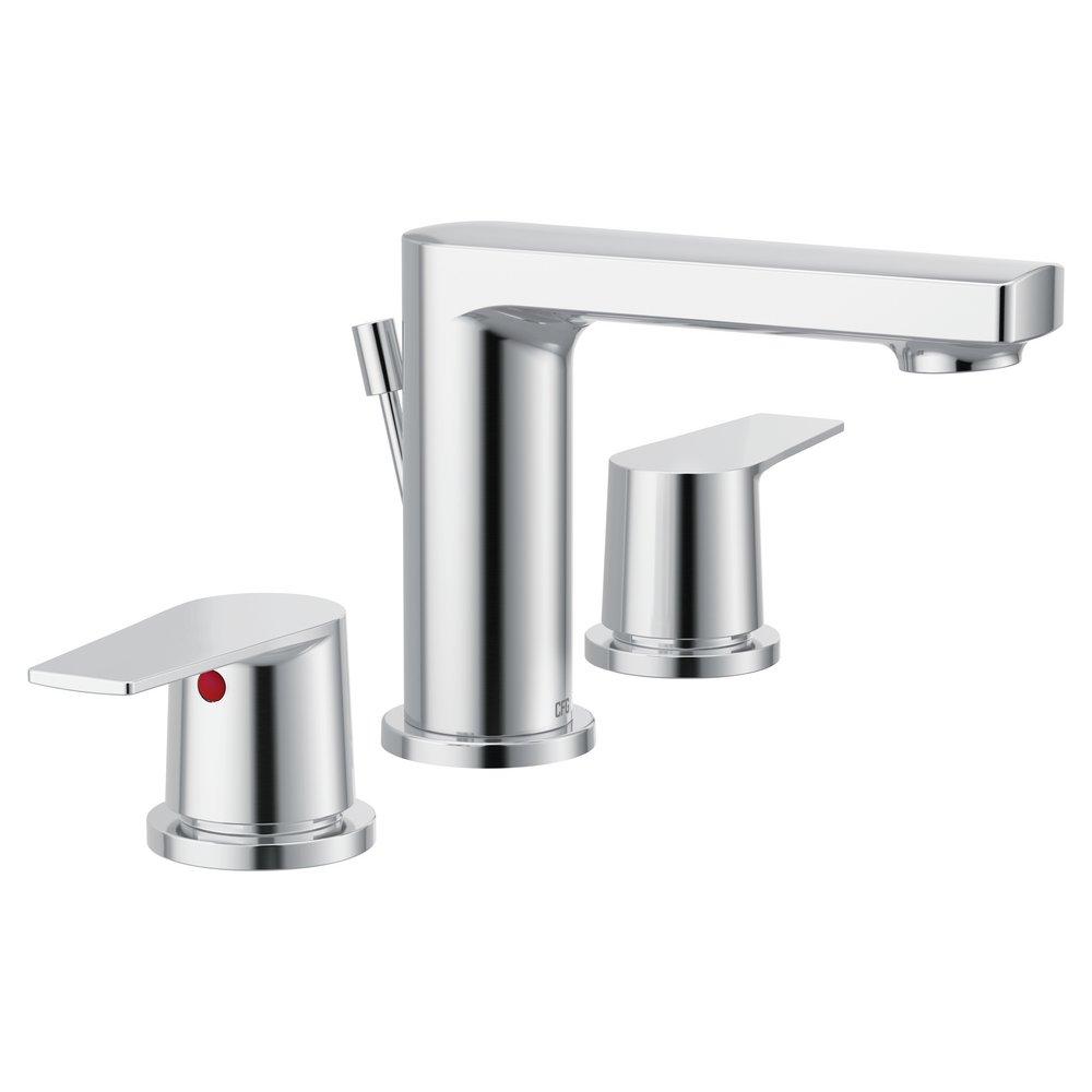 Cleveland Faucet Group Chrome Two Handle Widespread Bathroom Sink Faucet Lever Handle 