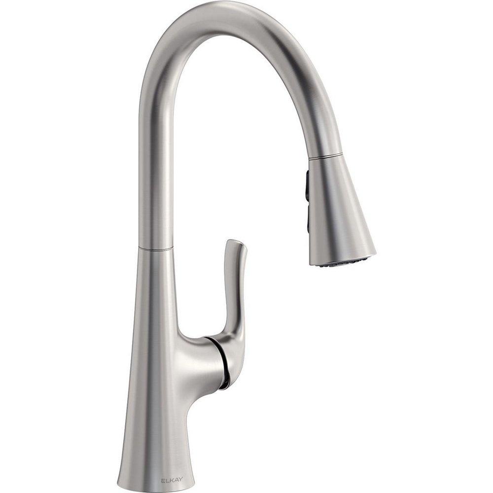 Single Handle Pull Down Kitchen Faucet in Lustrous Steel 