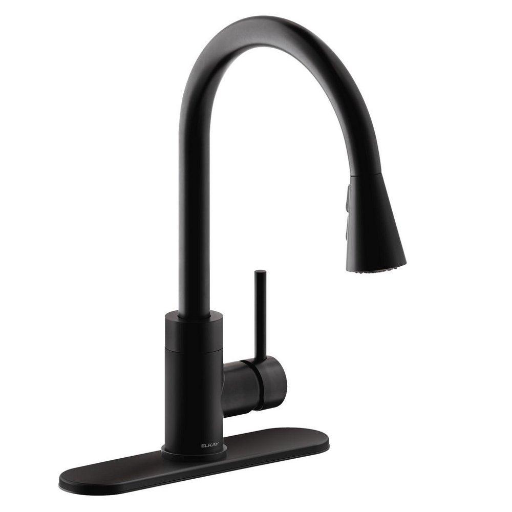 Single Handle Pull Down Kitchen Faucet in Matte Black 