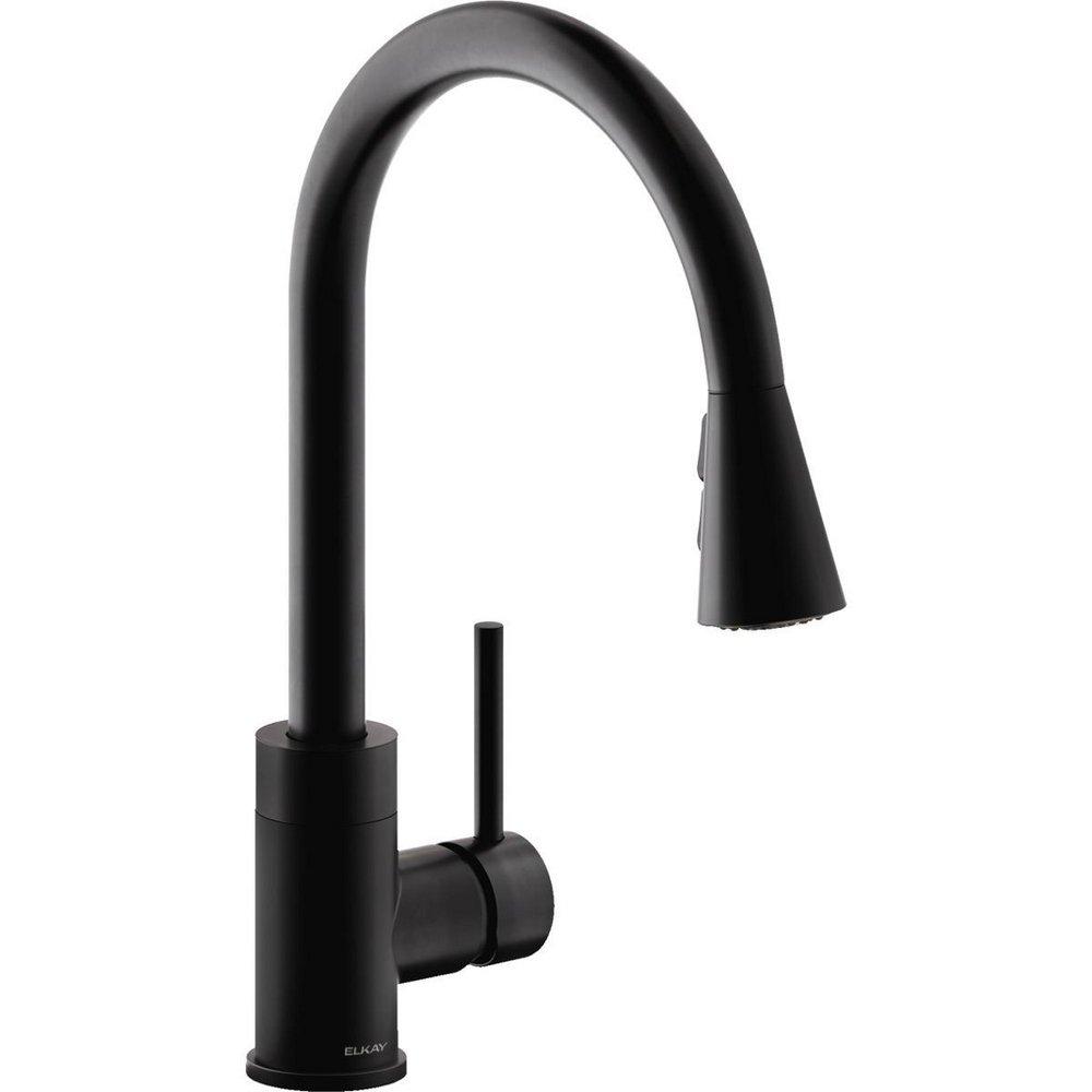 Single Handle Pull Down Kitchen Faucet in Matte Black 