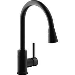Single Handle Pull Down Kitchen Faucet in Matte Black