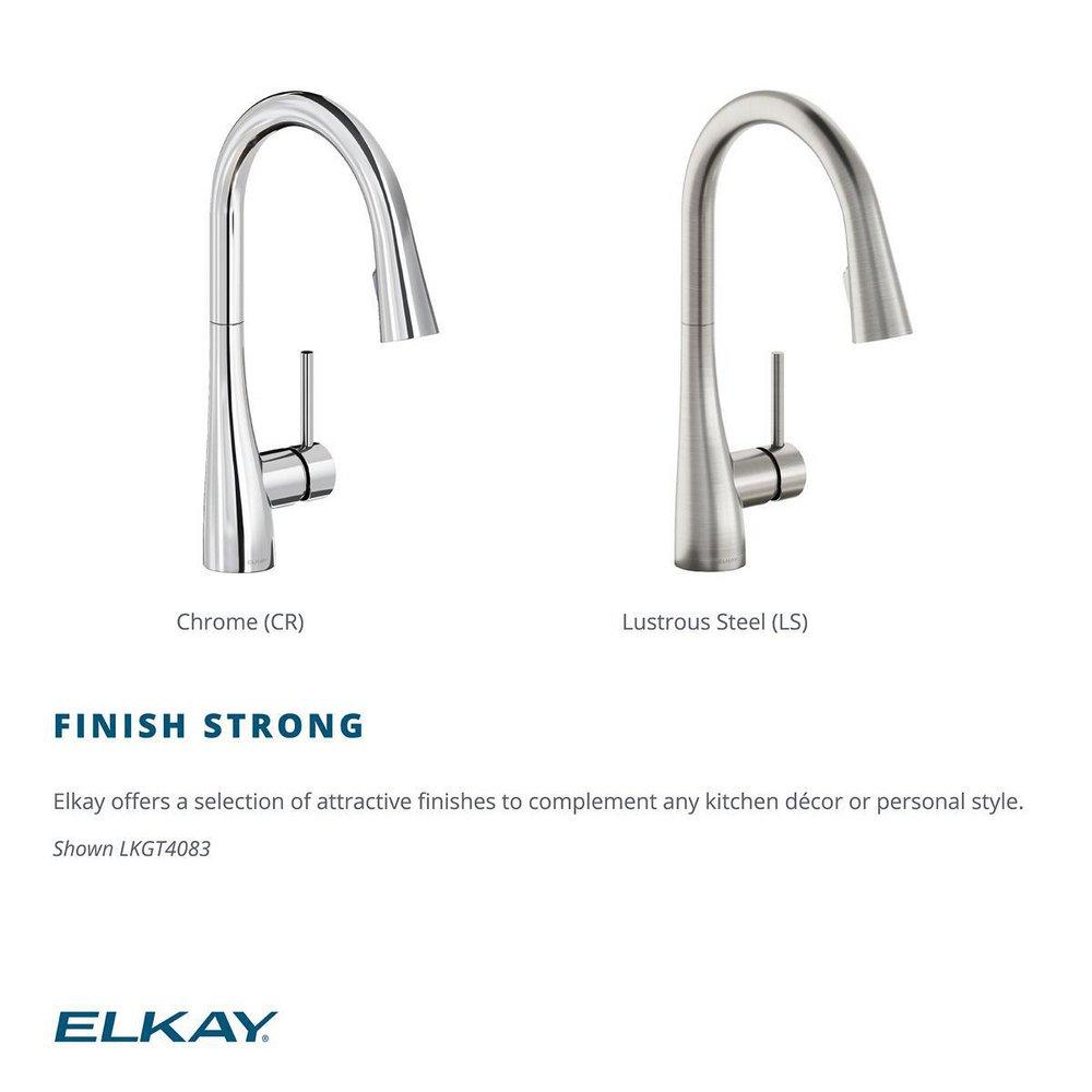Elkay Lustrous Steel Single Handle Pull Down Kitchen Faucet 