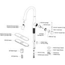 Elkay Lustrous Steel Single Handle Pull Down Kitchen Faucet 
