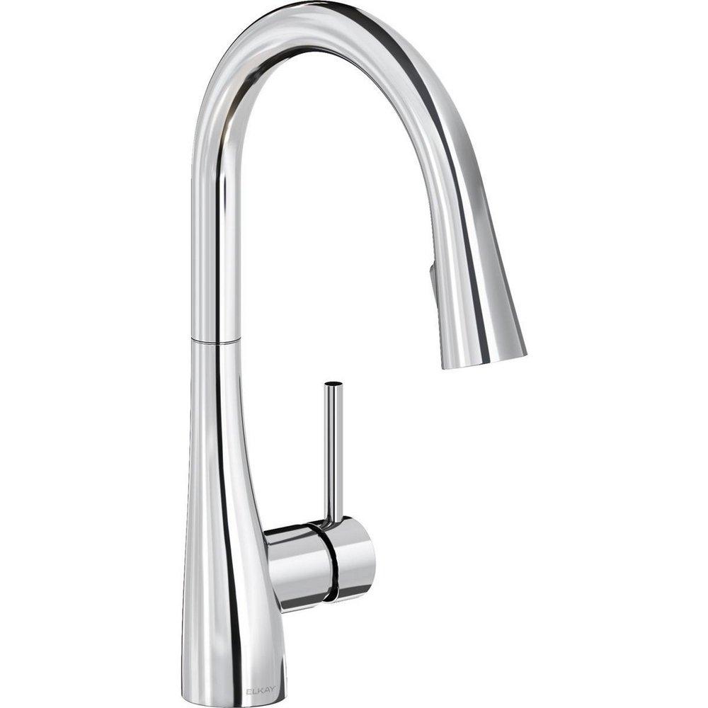 Elkay Chrome Single Handle Pull Down Kitchen Faucet 
