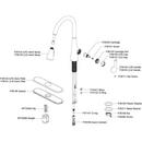 Single Handle Pull Down Kitchen Faucet in Chrome 