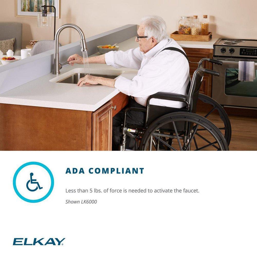 Elkay Lustrous Steel Single Handle Pull Down Kitchen Faucet 
