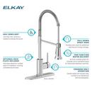 Elkay Lustrous Steel Single Handle Pull Down Kitchen Faucet 
