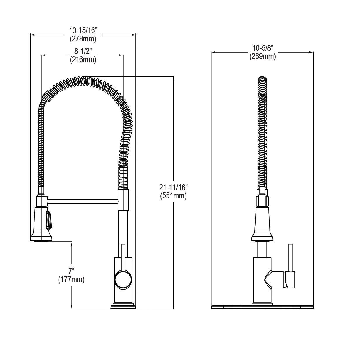 Elkay Lustrous Steel Single Handle Pull Down Kitchen Faucet 