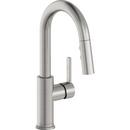 Single Handle Pull Down Bar Faucet in Lustrous Steel
