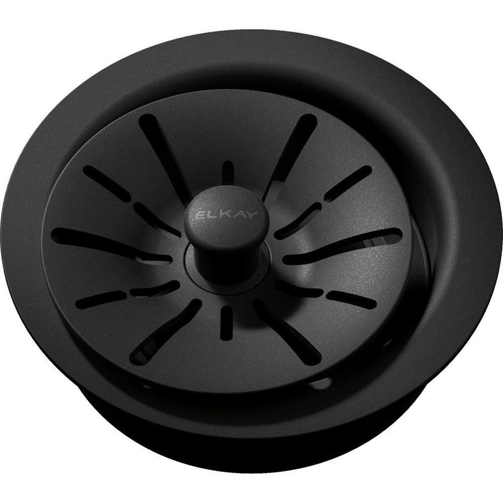 Elkay Charcoal Plastic Disposer Flange with Basket Strainer and Stopper 