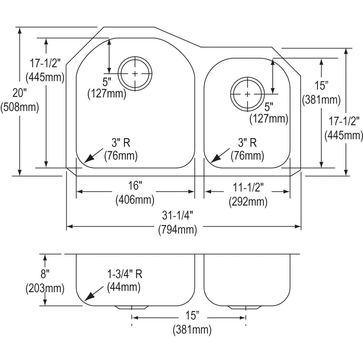 Elkay Black 3-1/2 in. Polymer Disposal Flange 