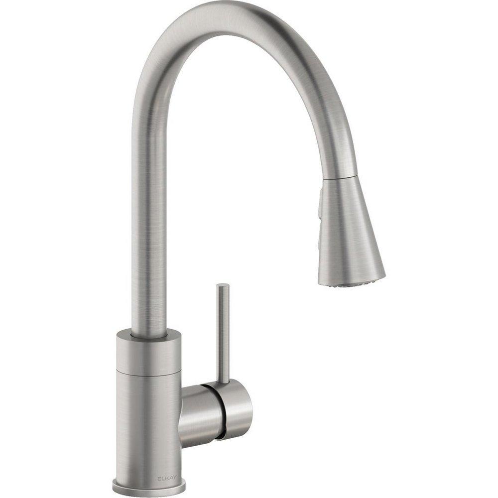 Single Handle Pull Down Kitchen Faucet in Lustrous Steel 