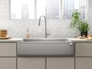 KOHLER Matte Grey 34 x 21-3/16 in. No-Hole Composite Single Bowl Farmhouse and Undermount Kitchen Sink 