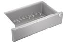 KOHLER Matte Grey 34 x 21-3/16 in. No-Hole Composite Single Bowl Farmhouse and Undermount Kitchen Sink 
