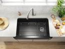 KOHLER Matte Black 35-11/16 x 21-3/16 in. No-Hole Neoroc Single Bowl Farmhouse and Undermount Kitchen Sink 
