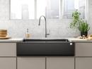 KOHLER Matte Black 35-11/16 x 21-3/16 in. No-Hole Neoroc Single Bowl Farmhouse and Undermount Kitchen Sink 