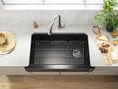 KOHLER Matte Black 34 x 21-3/16 in. No-Hole Composite Single Bowl Farmhouse and Undermount Kitchen Sink 