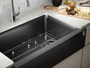 KOHLER Matte Black 34 x 21-3/16 in. No-Hole Composite Single Bowl Farmhouse and Undermount Kitchen Sink 