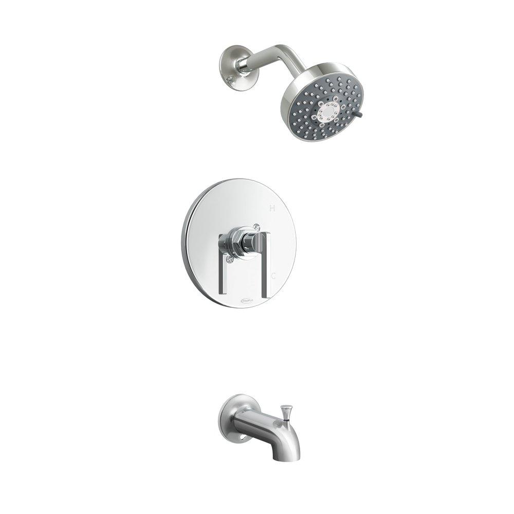PROFLO® Chrome Single Handle Bathtub & Shower Faucet Trim Only 