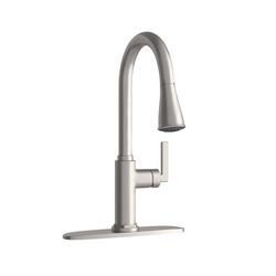 Single Handle Pull Down Kitchen Faucet in Brushed Nickel