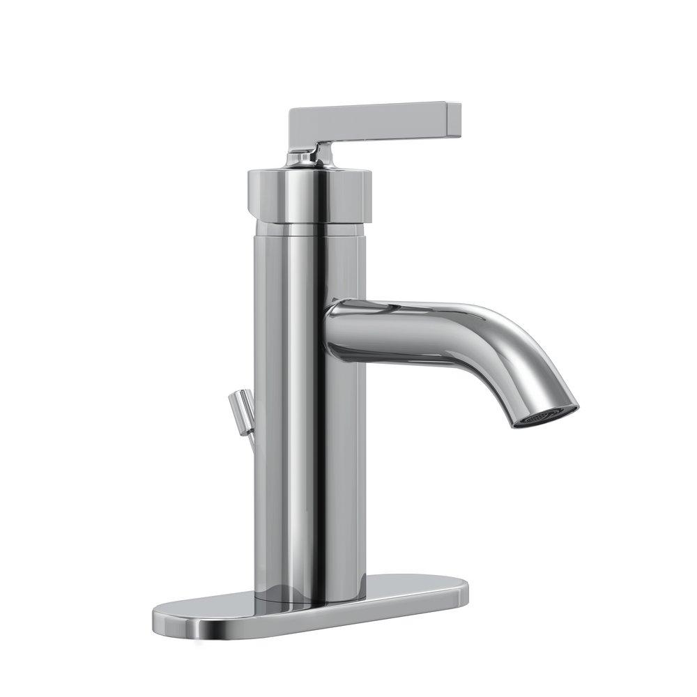 PROFLO&reg; Polished Chrome Single Handle Monoblock Bathroom Sink Faucet Lever Handle 