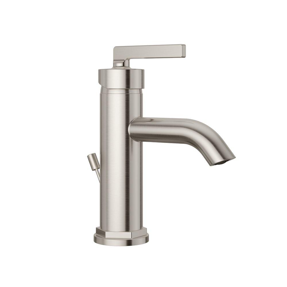 PROFLO&reg; Brushed Nickel Single Handle Monoblock Bathroom Sink Faucet Lever Handle 