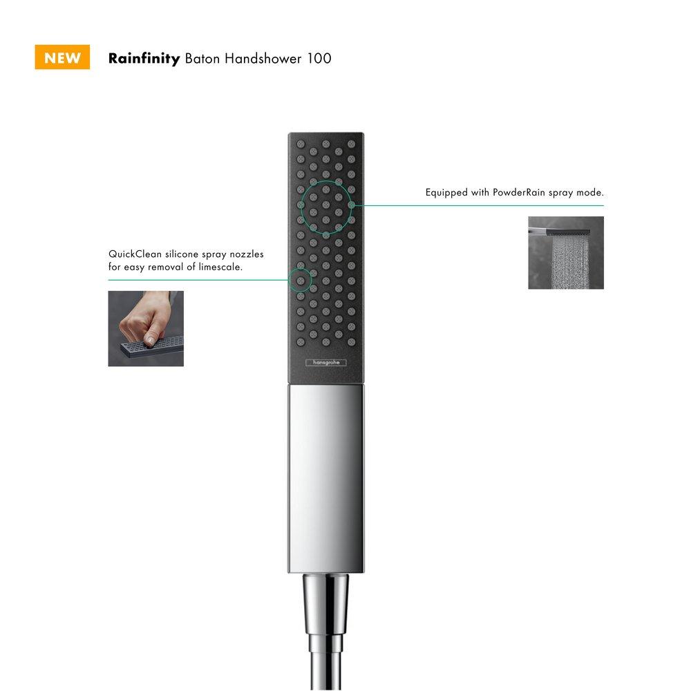 RAINFINITY BATON HANDSHOWER 100 1-JET 2.5 GPM IN CHROME 