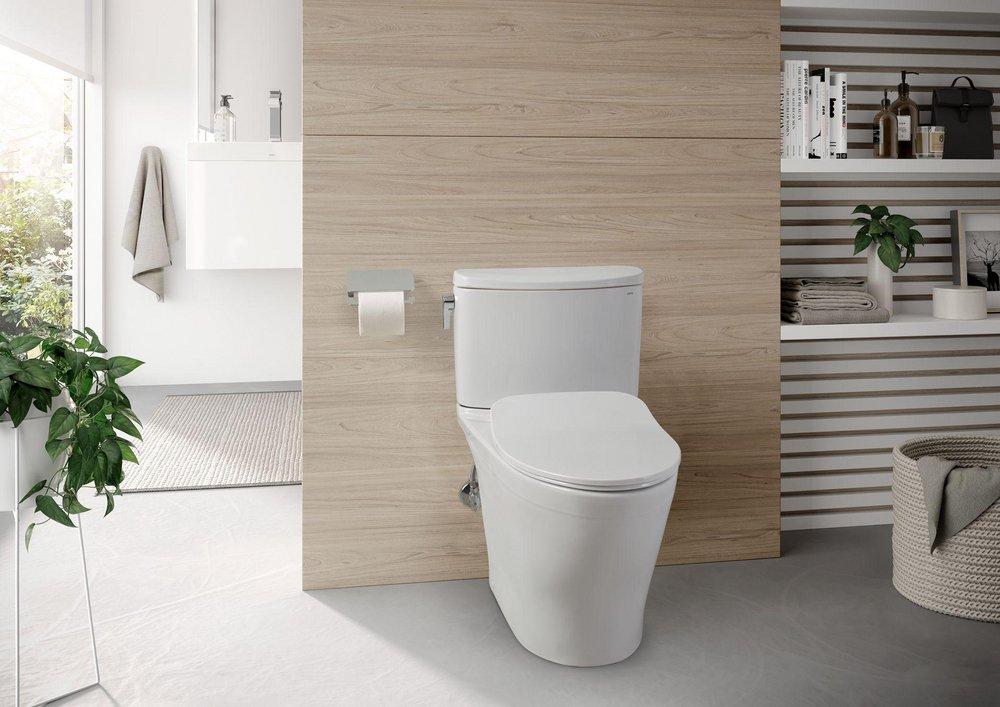 TOTO Cotton 1.28 gpf Elongated Floor Mount Two Piece Toilet 