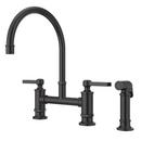 Two Handle Bridge Kitchen Faucet with Side Spray in Tuscan Bronze