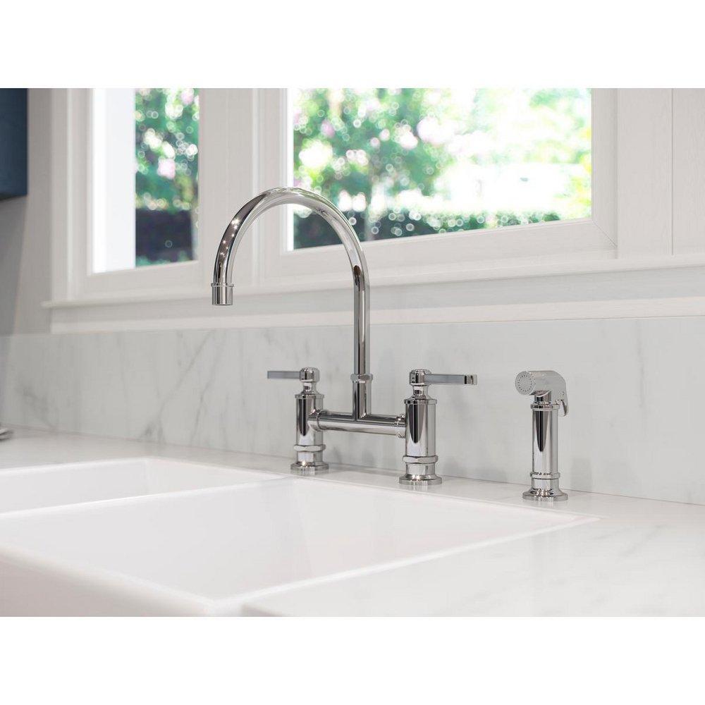 Pfister Polished Chrome Two Handle Bridge Kitchen Faucet 