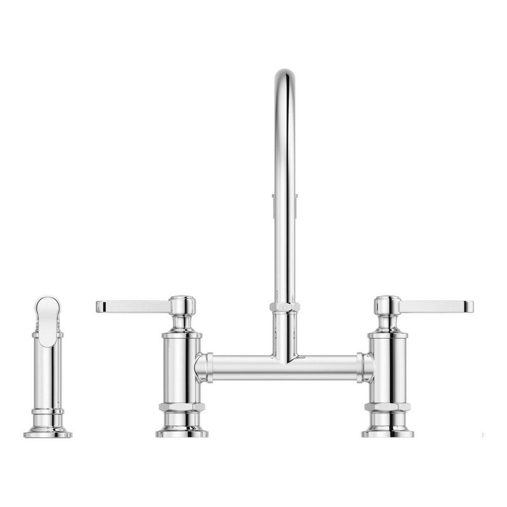 Pfister Polished Chrome Two Handle Bridge Kitchen Faucet 