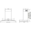 30 CONVERTIBLE WALL MOUNT CURVED GLASS CHIMNEY RANGE HOOD WITH LED LIGHT IN STAINLESS STEEL 