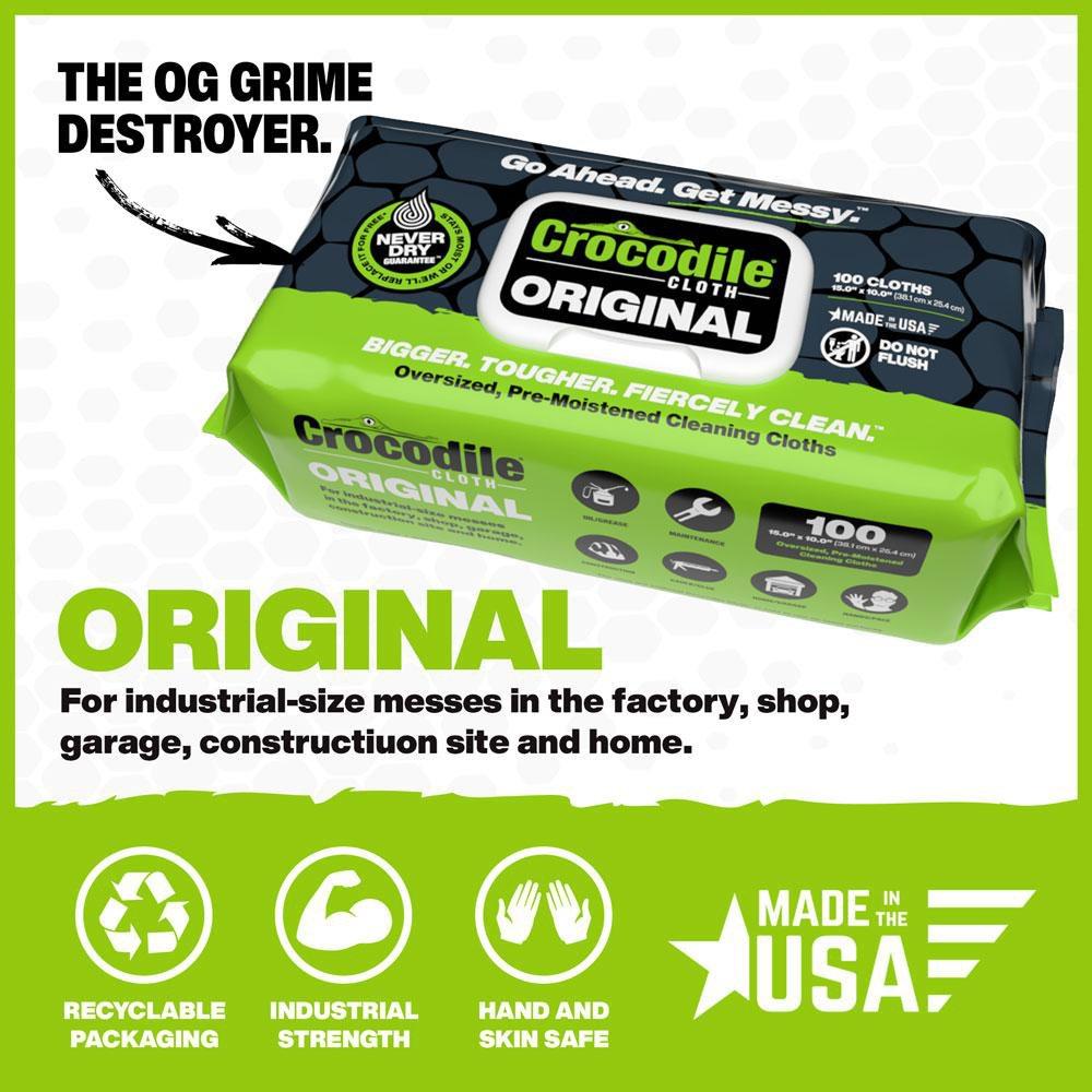 Crocodile Cloth&reg; White 25 cm x 38 cm Microfiber Cloth (Pack of 100) 