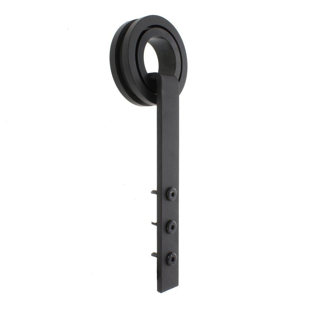 Black 78 in. Barn Door Bearing Wheel Strap 