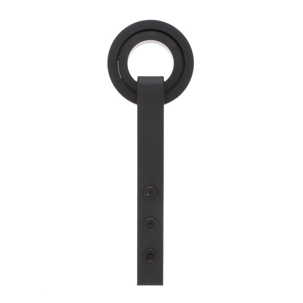 Black 78 in. Barn Door Bearing Wheel Strap 