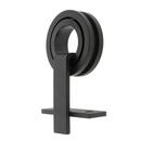 Black 60 in. Barn Door Top Mount Bearing Wheel Strap 
