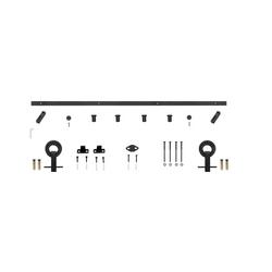 60 in. Barn Door Top Mount Bearing Wheel Strap in Black