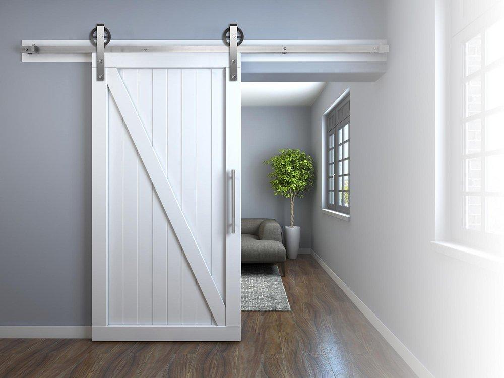 Stainless Steel 78 in. Barn Door Large Wheel Bent Strap 