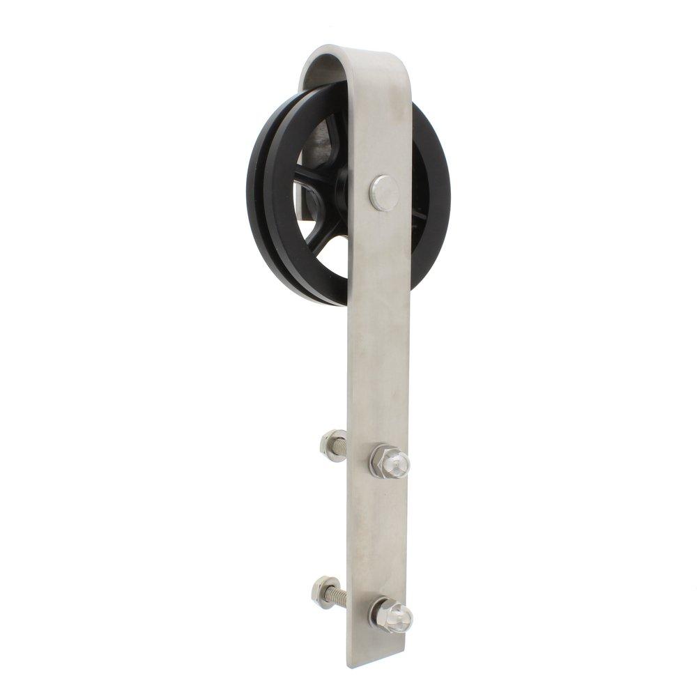 Stainless Steel 78 in. Barn Door Large Wheel Bent Strap 