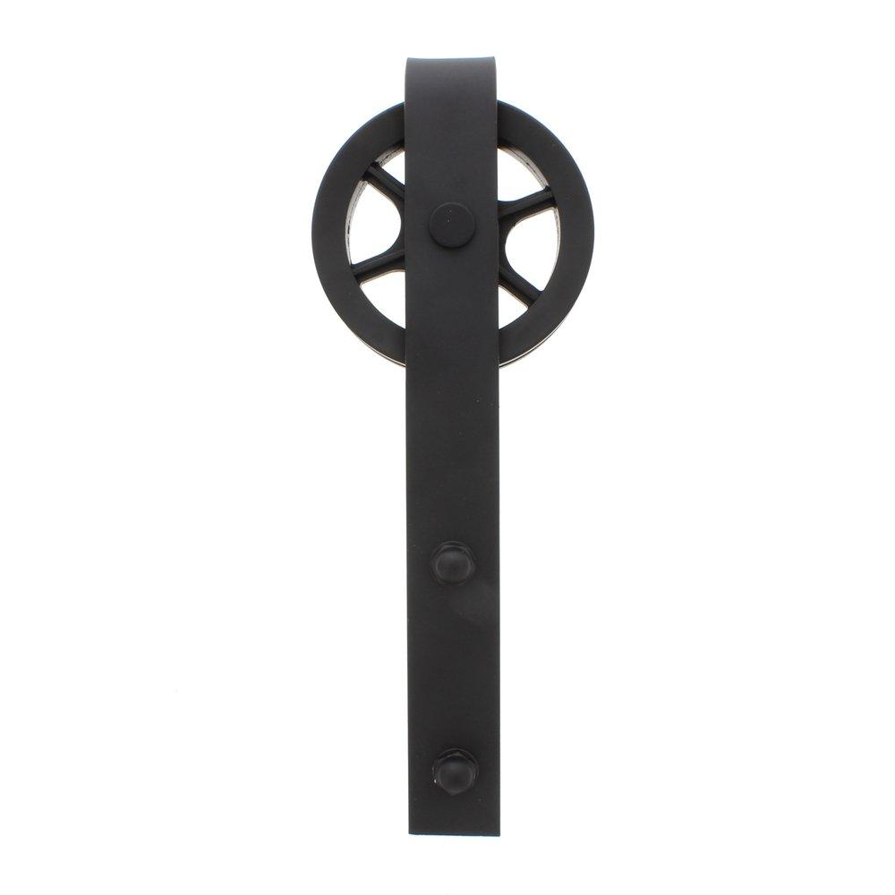 Black 96 in. Barn Door Large Wheel Bent Strap 