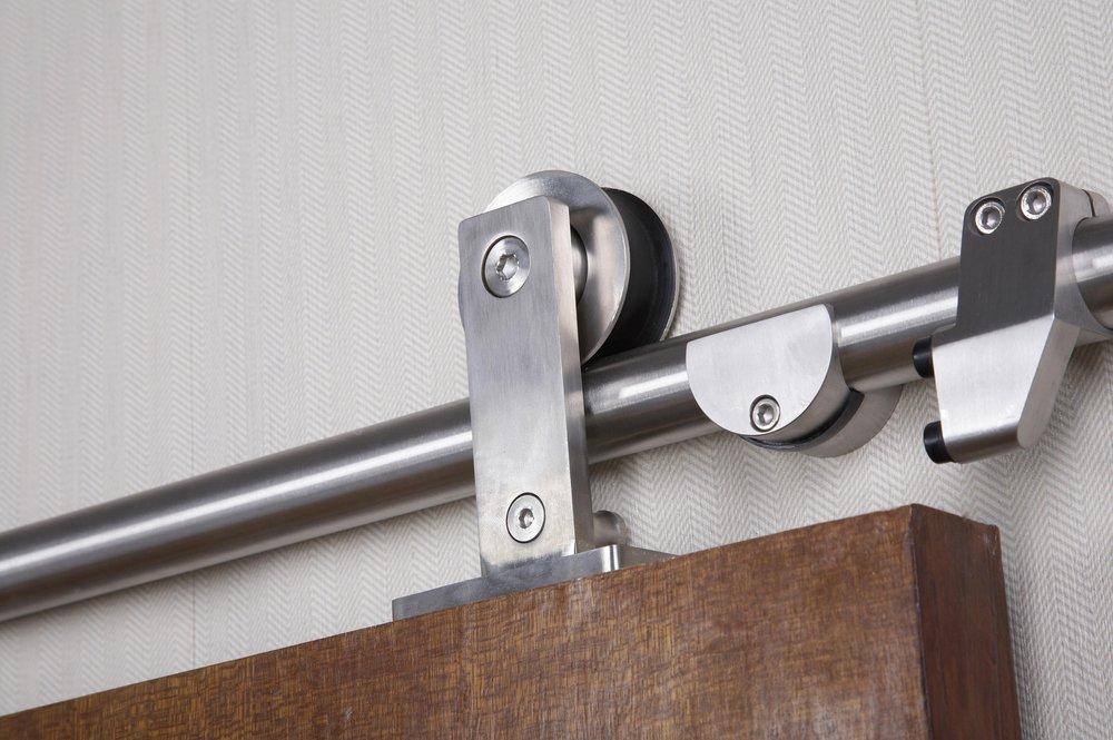 Stainless Steel Round Rail with 1-Wheel in Stainless Steel 