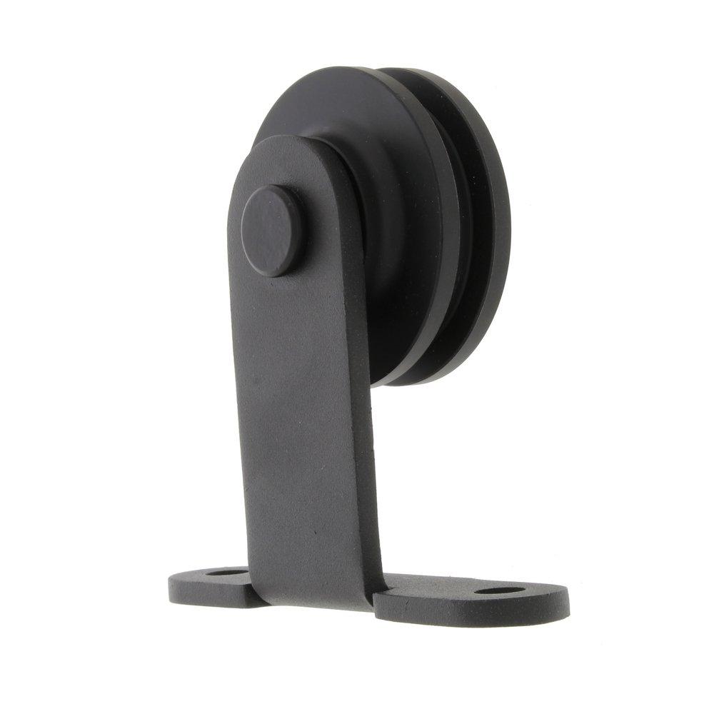 Black 96 in. Barn Door Top Mount Sliding Track 