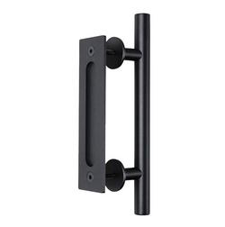 Handle Set with Recessed Pull in Black