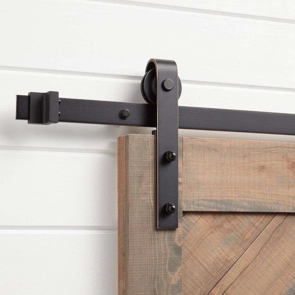 Signature Hardware Oil Rubbed Bronze 78 in. Barn Door Bent Strap 